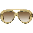 LOEWE Yellow Curvy Logo Aviator Sunglasses