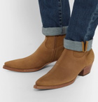 Saint Laurent - Lucas Brushed-Suede Boots - Men - Tan