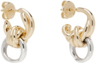 Bottega Veneta Silver & Gold Knot Earrings