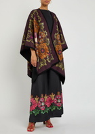 LA Double J Patterned-intarsia Wool Poncho - Multicoloured - One Size