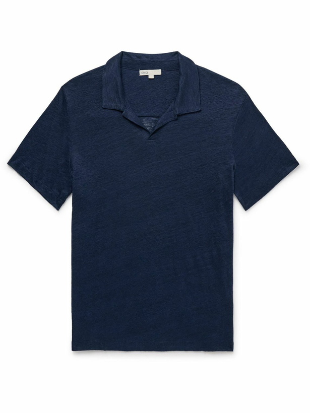 Photo: Onia - Shaun Linen-Jersey Polo Shirt - Blue