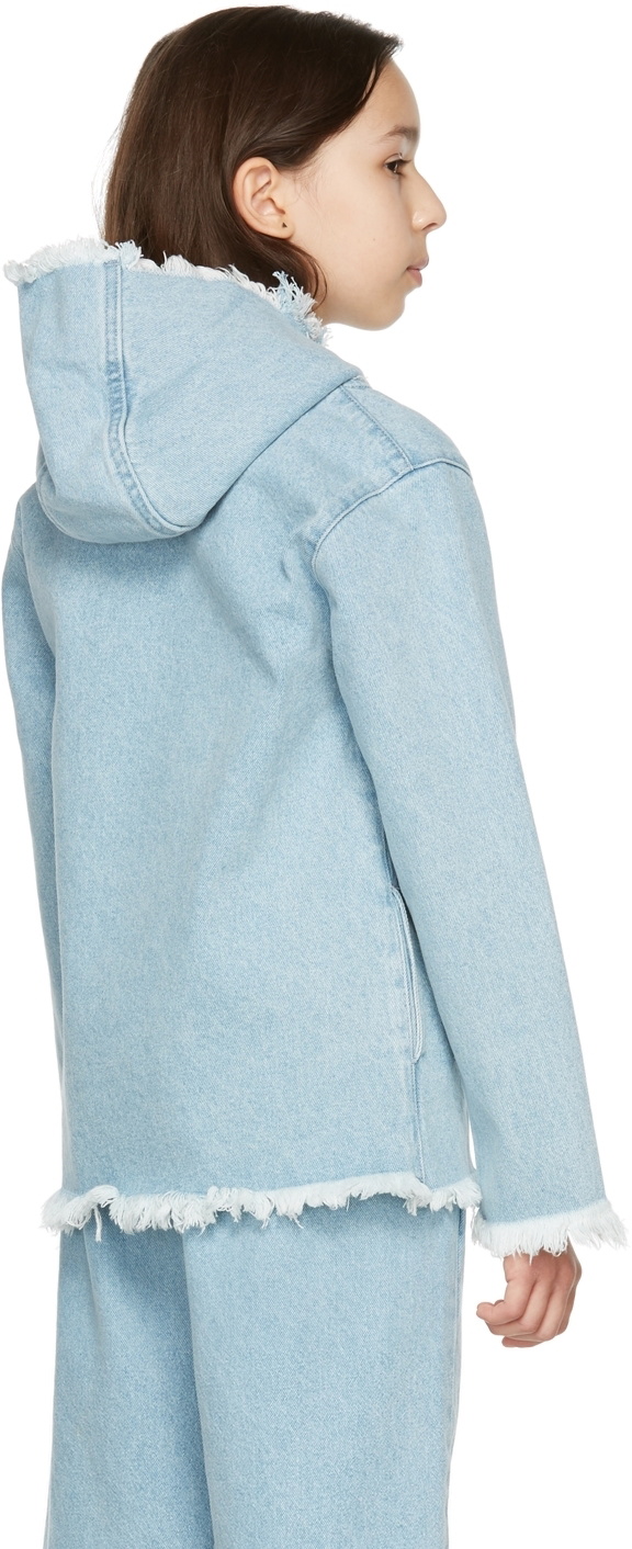 M'A KIDS by Marques'Almeida Kids Blue Denim Classic Hoodie