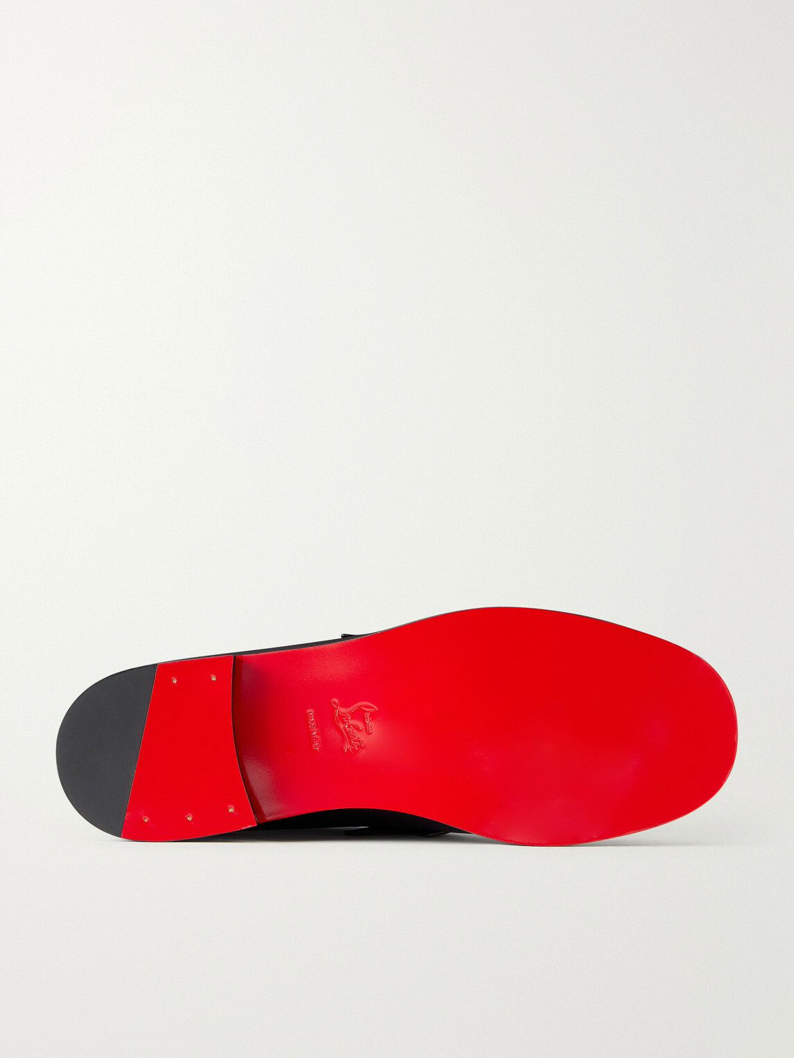 Christian Louboutin - The Plato Logo-Embellished Leather Penny Loafers - Black