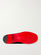 Christian Louboutin - The Plato Logo-Embellished Leather Penny Loafers - Black
