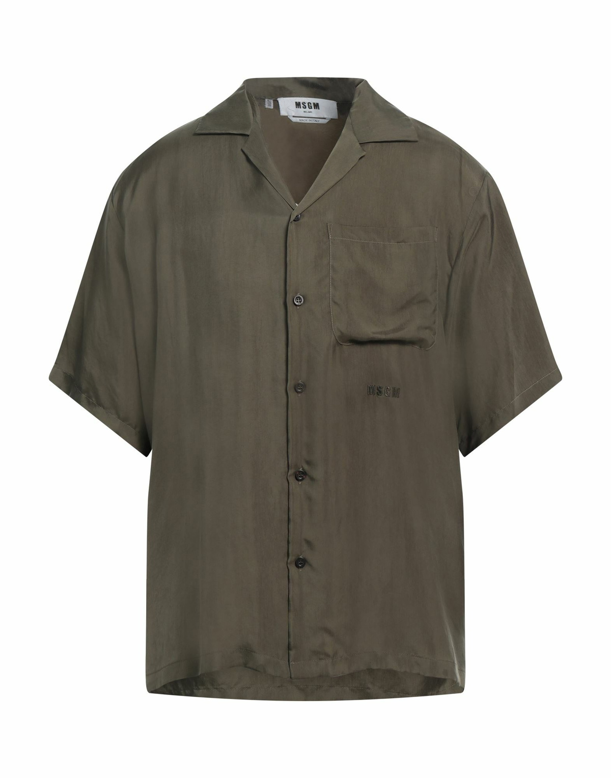 Msgm Mens Shirt Military in Green