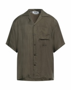 Msgm Mens Shirt Military in Green
