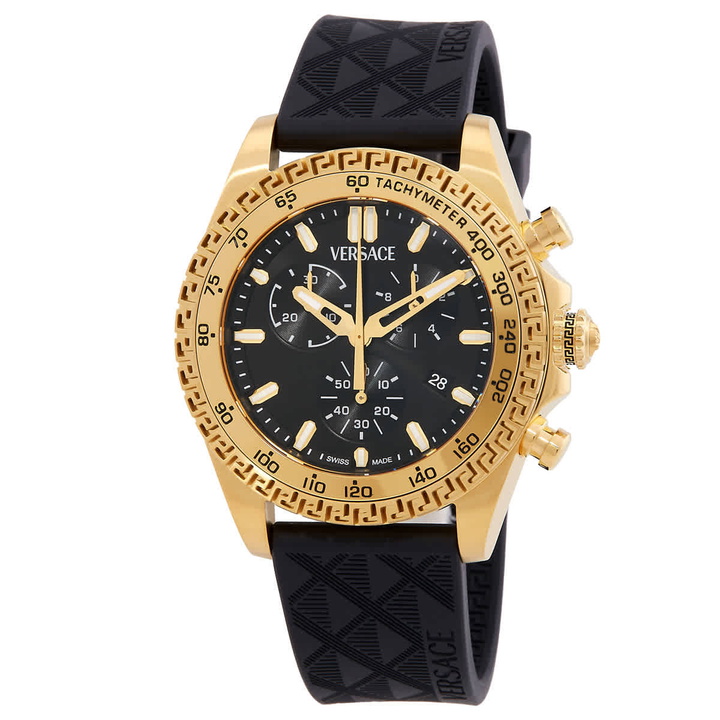 Photo: Versace Chronograph Quartz Black Dial Mens Watch VE9K00824