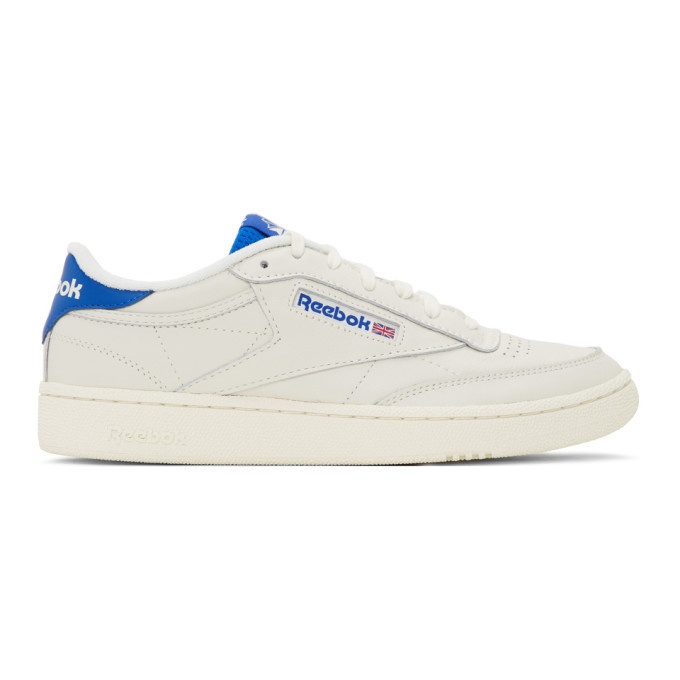 Photo: Reebok Classics Off-White and Blue Club C 85 Sneakers