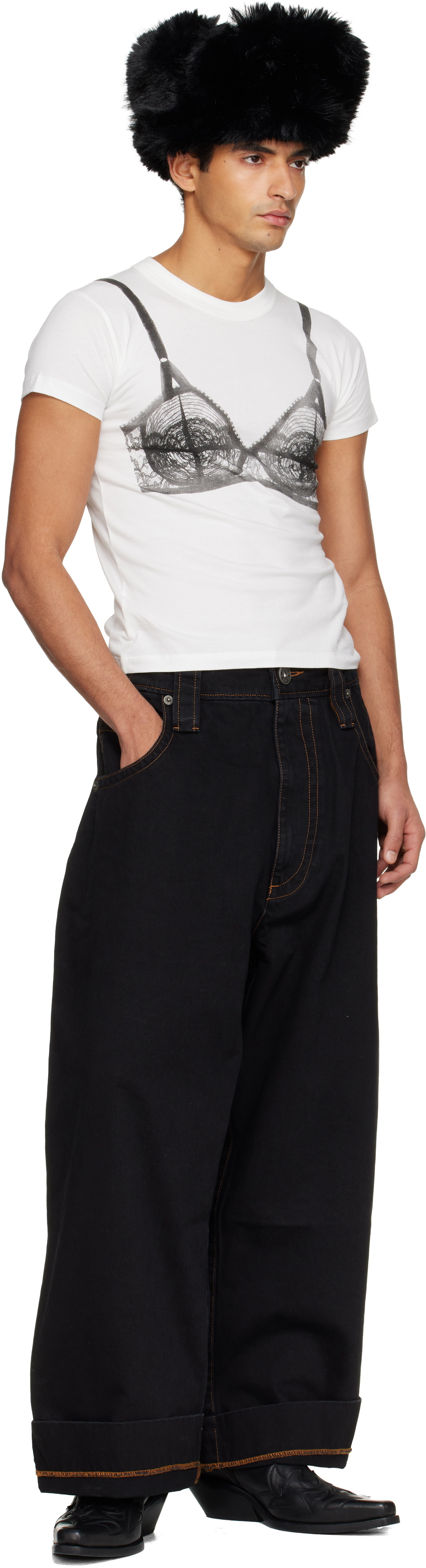 VAQUERA Black Wide-Leg Baby Jeans