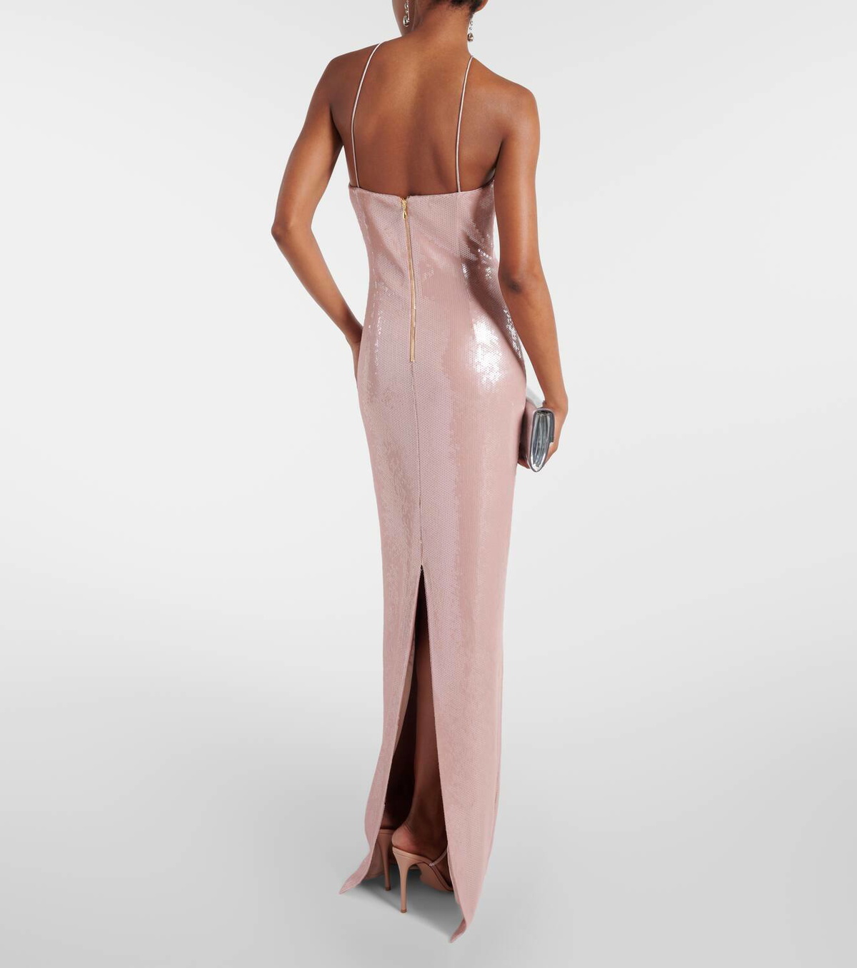 Rebecca Vallance Paige floral-appliqué sequined gown Rebecca