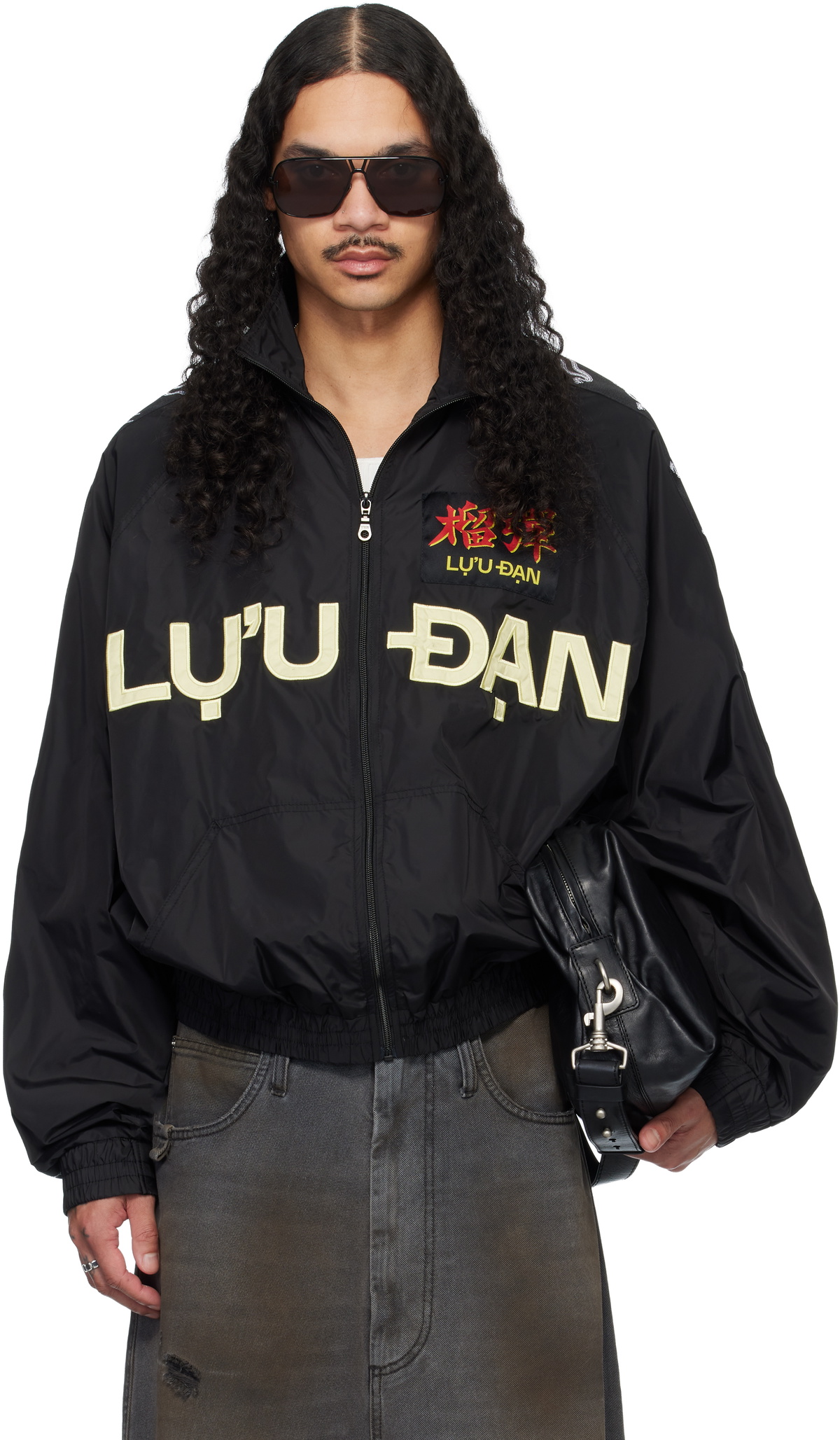 ジャケット・アウター LUU DAN SUPA-SLEAZE TRACK TOP LU'U DAN Black Supa Sleaze Track Jacket LU'U DAN