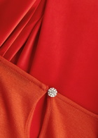 Stine Goya Wool and Satin Midi Dress Orange