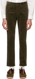 BEAMS PLUS Khaki 5-Pocket Tapered Trousers