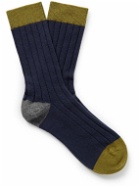 Johnstons of Elgin - Colour-Block Ribbed Cashmere Socks - Multi
