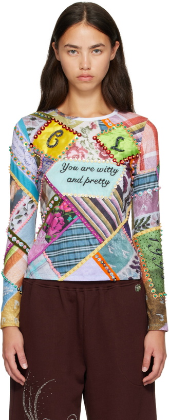 Photo: Chopova Lowena Multicolor 'Witty' Beaded Jersey Top