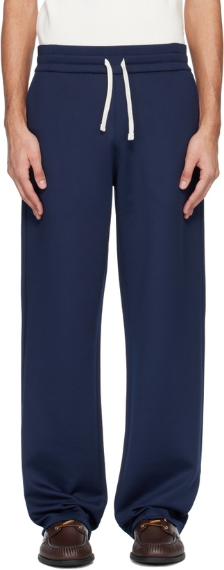 Photo: Balmain Navy Signature Sweatpants