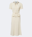 Prada Embellished silk crêpe midi dress