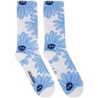 Jacquemus White and Blue Les Chaussettes Fleurs Socks