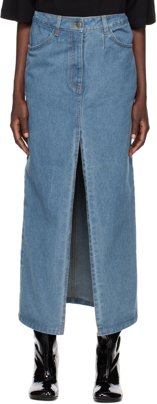 Photo: Lado Bokuchava Blue Boyfriend's Denim Maxi Skirt
