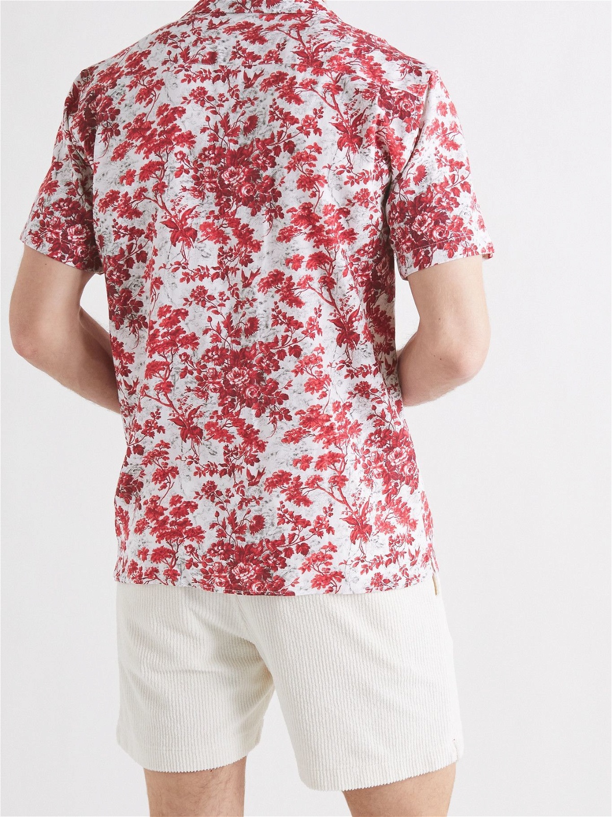 ORLEBAR BROWN - Travis Camp-Collar Floral-Print Woven Shirt - Pink ...