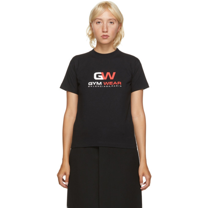 未使用美品！BALENCIAGA Tシャツ　ブラック　GYM WEAR Balenciaga Gymwear T-Shirt in Black Cotton ref.724305 - Joli