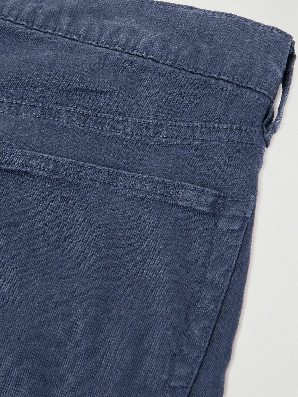 Long Slim-Fit Jeans Blue Cotton-Blend Twill