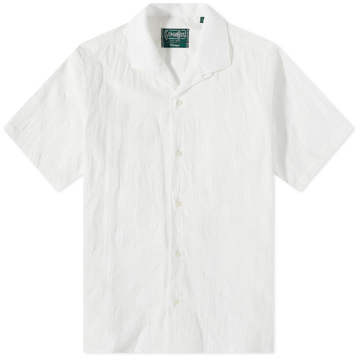 Photo: Gitman Vintage Men's Short Sleeve Camp Collar Panama Shirt in White