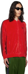 NEEDLES Red Embroidered Track Jacket