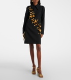 Carolina Herrera Embellished wool-blend shift dress