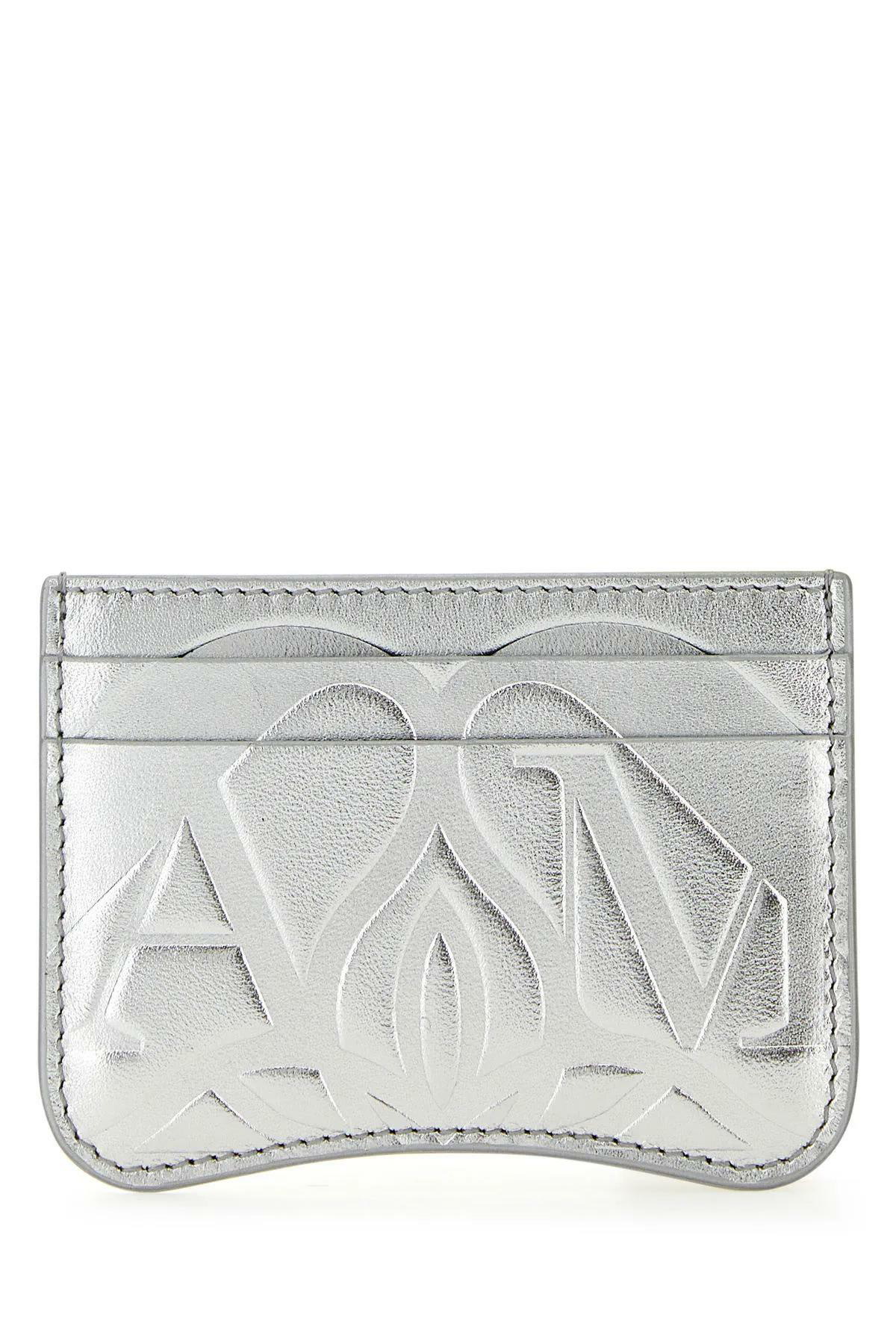 財布・小物その他 ALEXANDER MCQUEEN Silver Leather Card Holder Alexander Mcqueen Skull-embellished Leather Card Holder