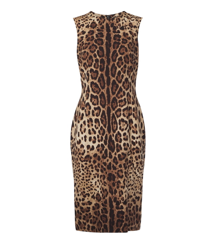 Photo: Dolce&Gabbana Leopard-print silk-blend charmeuse midi dress
