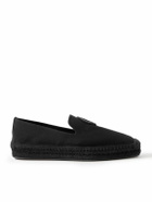 Christian Louboutin - Nanou Logo-Appliquéd Canvas Espadrilles - Black
