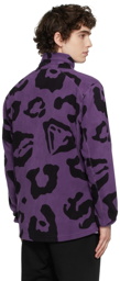 Billionaire Boys Club Purple Leopard Zip Fleece Sweatshirt