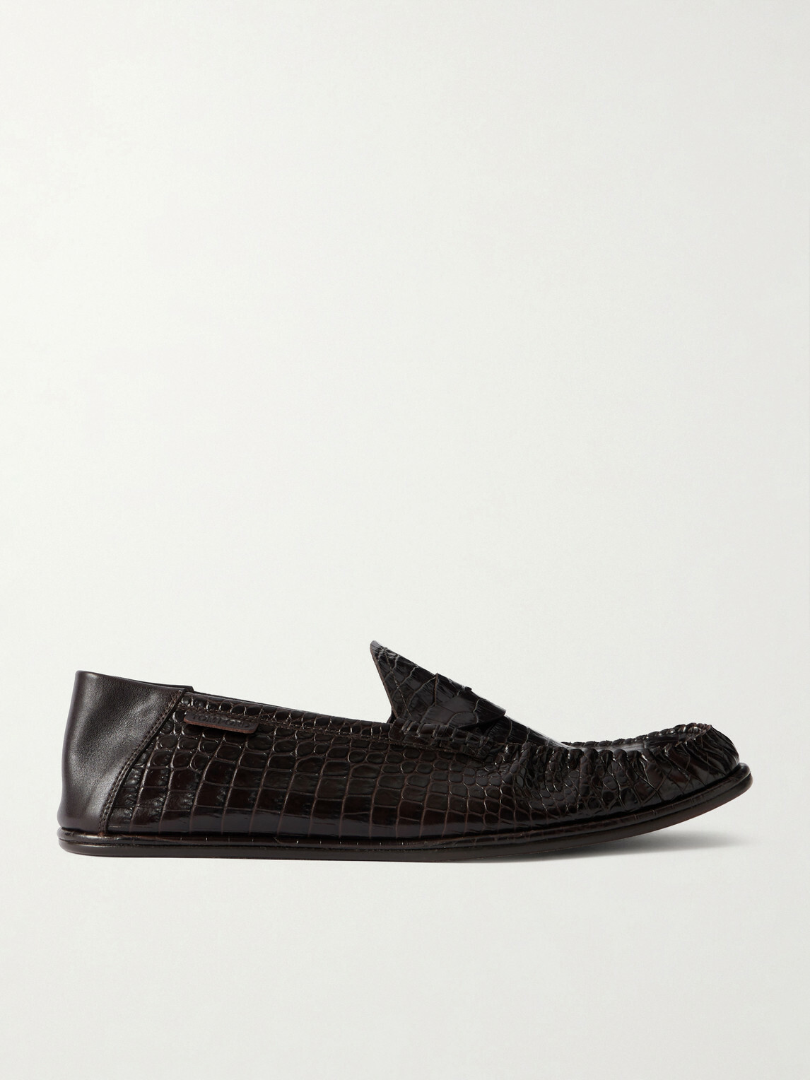 TOM FORD - Sebastian Croc-Effect Leather Loafers - Brown