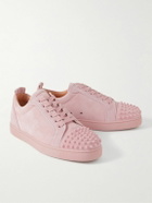 Christian Louboutin - Louis Junior Spikes Cap-Toe Suede Sneakers - Pink