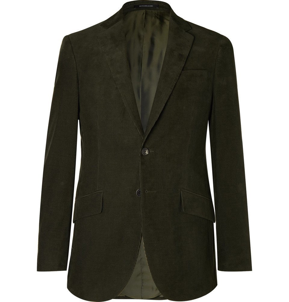 Richard James - Dark-Green Slim-Fit Cotton-Corduroy Suit Jacket - Dark ...