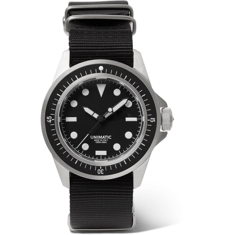 Photo: Unimatic - U1-F Automatic Stainless Steel and NATO Webbing Watch - Black