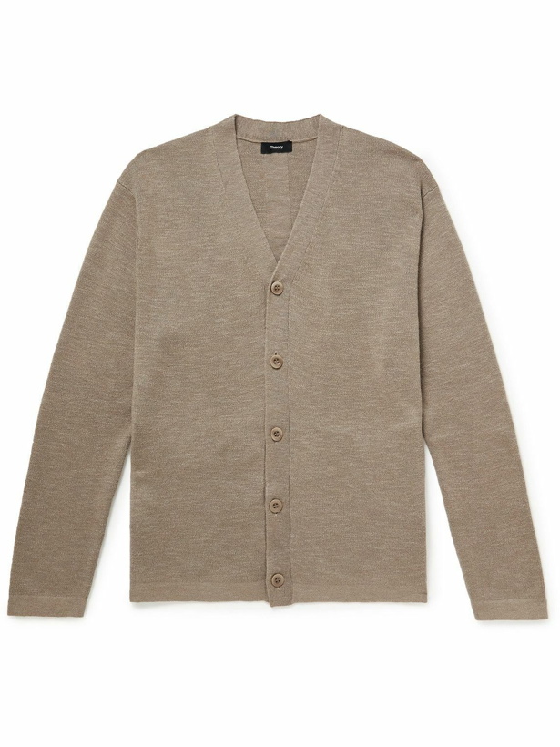 Photo: Theory - Cannes Linen-Blend Cardigan - Brown