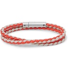 Tod's - Woven Leather and Silver-Tone Wrap Bracelet - Red