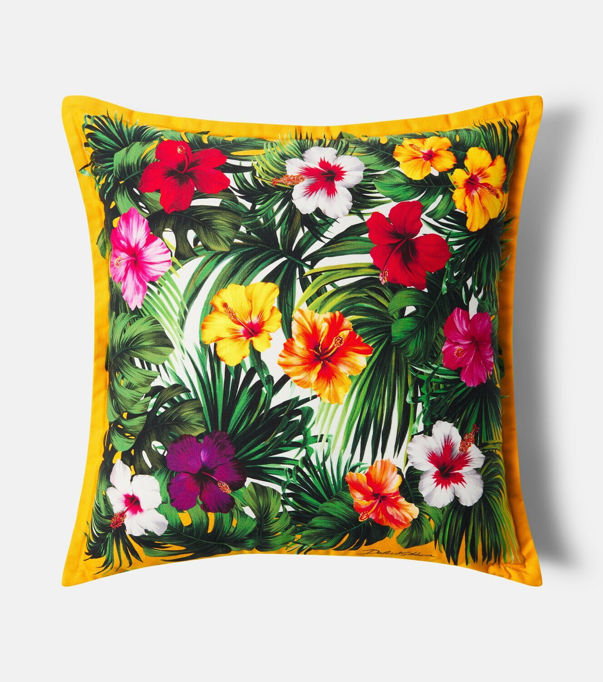 Dolce&Gabbana Casa Floral cotton canvas cushion