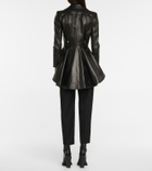 Alexander McQueen Peplum leather biker jacket