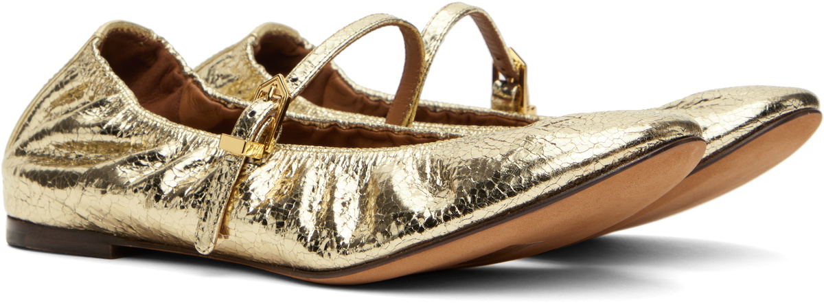 Lanvin Gold Mary Jane Ballerina Flats