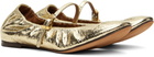 Lanvin Gold Mary Jane Ballerina Flats