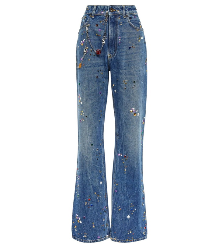 Photo: Rabanne Embellished high-rise straight jeans