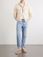 Brunello Cucinelli - Herringbone Wool, Silk and Linen-Blend Blouson Jacket - Neutrals