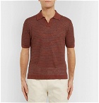 Lardini - Slim-Fit Striped Linen Polo Shirt - Men - Red
