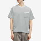 Thom Browne Men's Oversized Pocket Stripe T-Shirt in Medium Blue