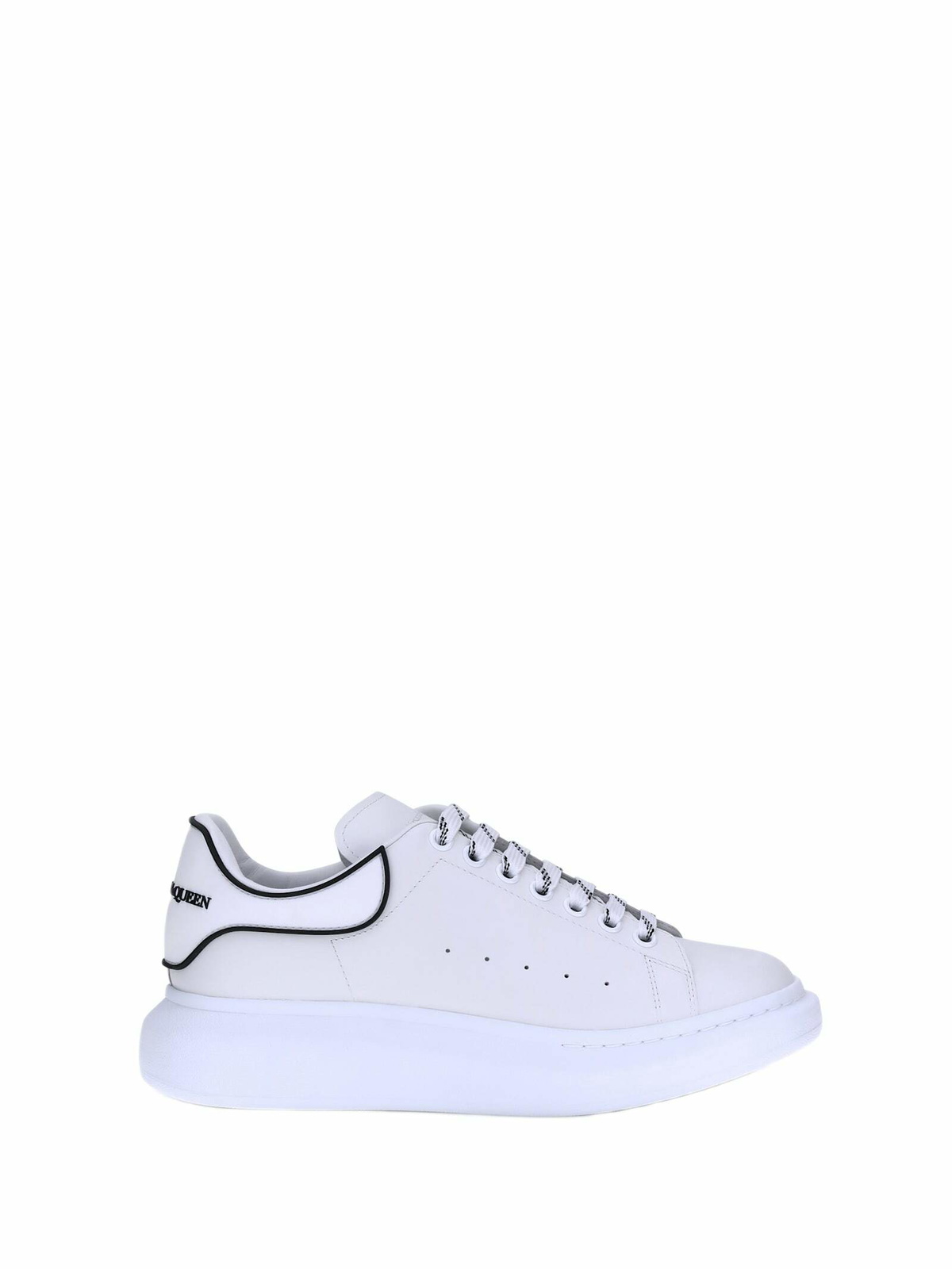 Alexander McQueen Men's Court Sneakers in Black/White/White Alexander McQueen Men's Court Sneakers in Black/White/White