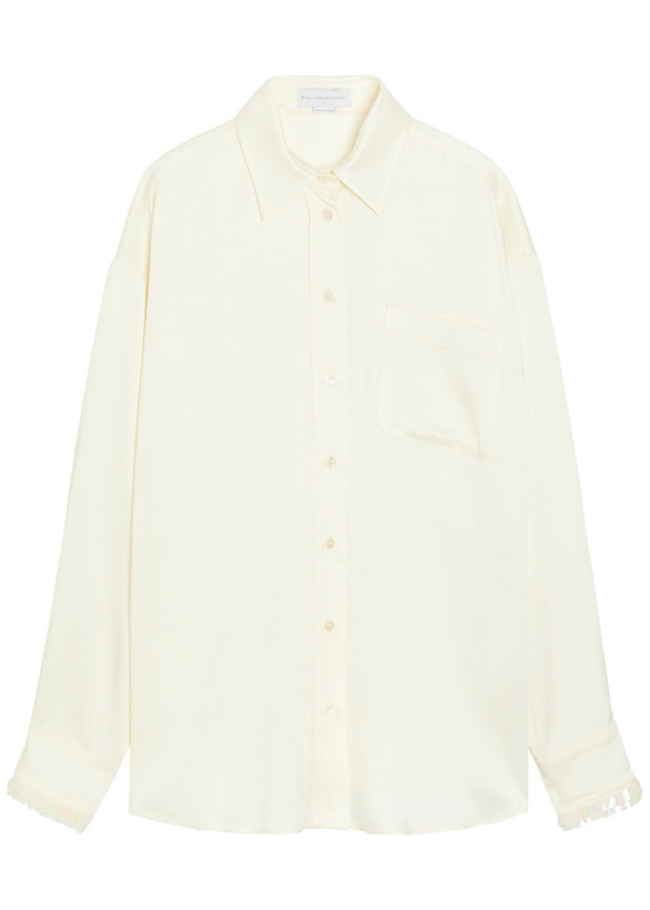 Photo: Stella Mccartney Embellished Satin-crepe Shirt Cream