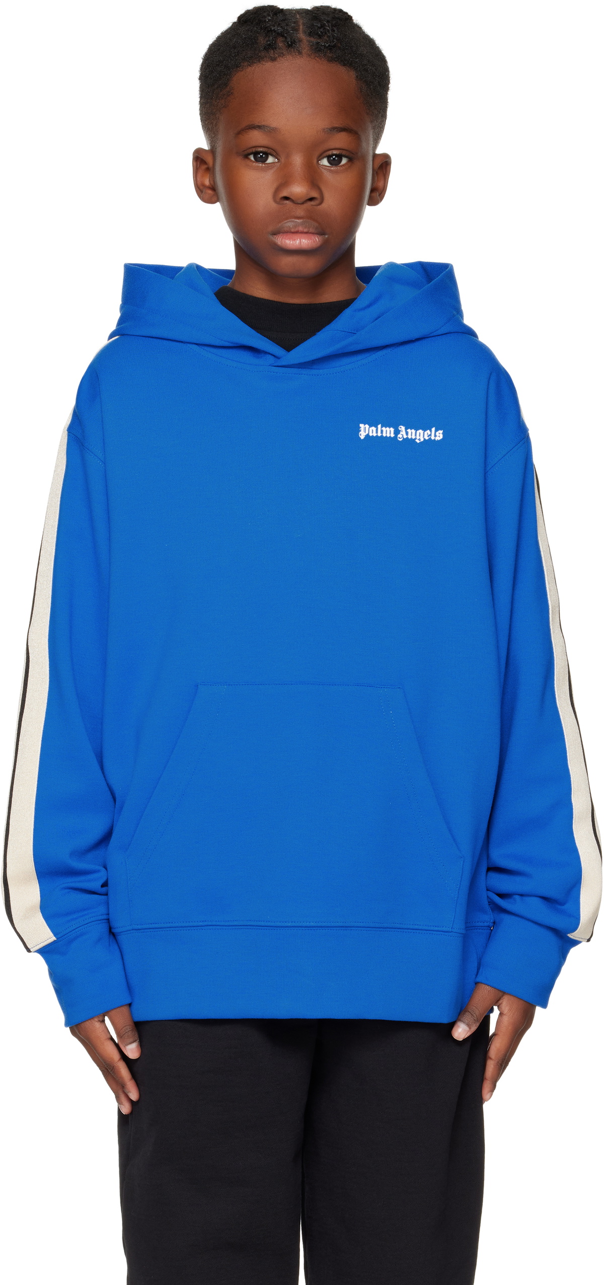 Palm Angels Kids Blue Track Hoodie